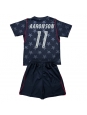 Otroške Nogometnih dresov Združene države Brenden Aaronson #11 Gostujoči SP 2026 Kratki rokavi (+ hlače)